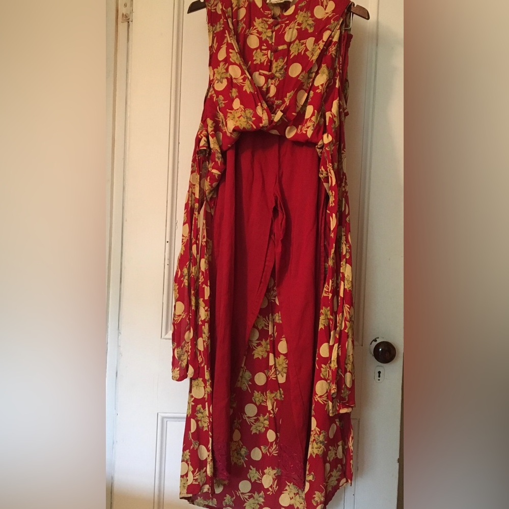 Vintage April Cornell Long Sleeveless Dress and Pants Set - Picture 3 of 11